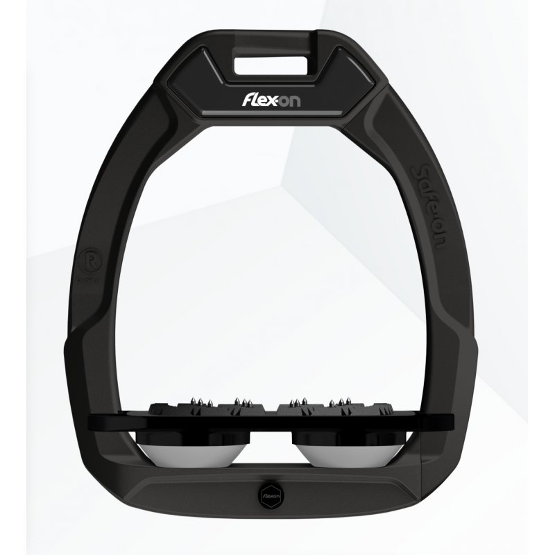 Flex-On Flex On Safe-On Inclined Ultra Grip Safety Stirrups Black/Black/Grey