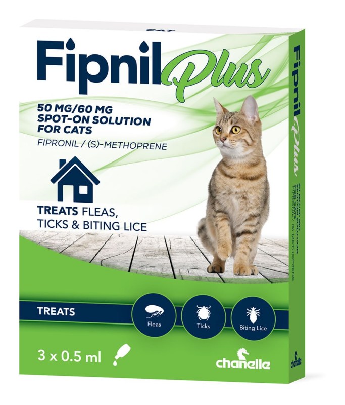 Chanellle Fipnil Plus Spot On For Cats - 3 Pipettes Chanellle Fipnil Plus Spot On For Cats - 3 Pipettes
