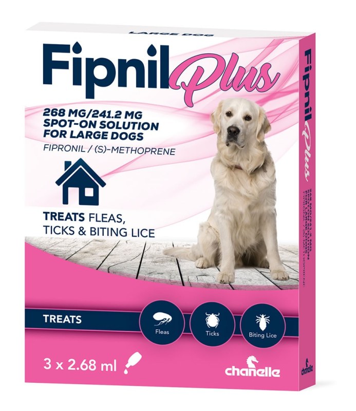 Chanelle Fipnil Plus Spot On For Large Dogs 20 - 40kg - 3 Pipettes Chanelle Fipnil Plus Spot On For Large Dogs 20 - 40kg - 3 Pipettes