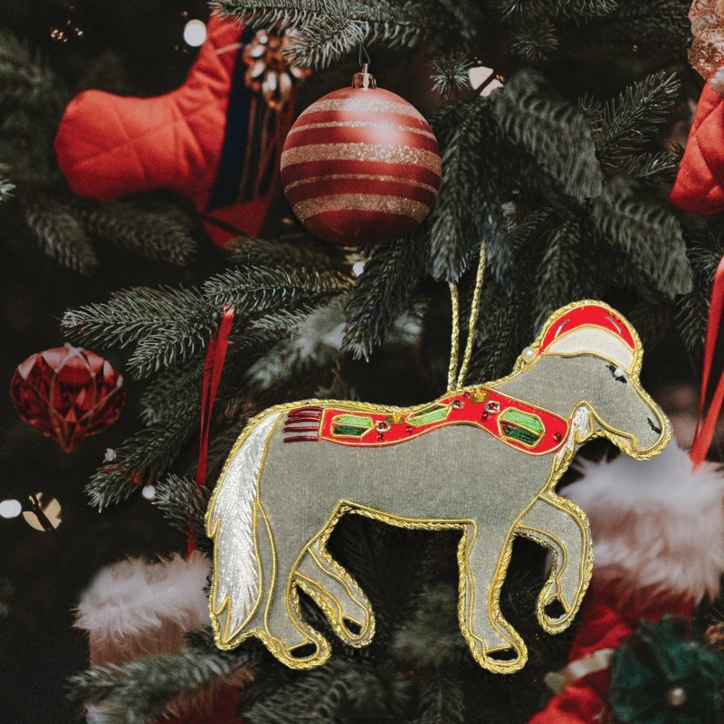 Equetech Equetech Christmas Decorations - Grey Horse