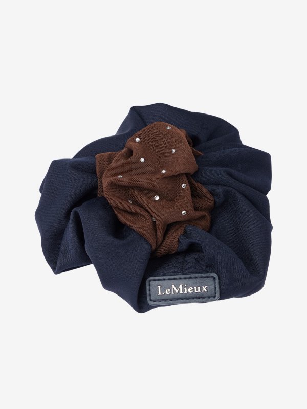 LeMieux Scrunchie With Crystal Hair Net Navy   LeMieux Scrunchie With Crystal Hair Net Navy