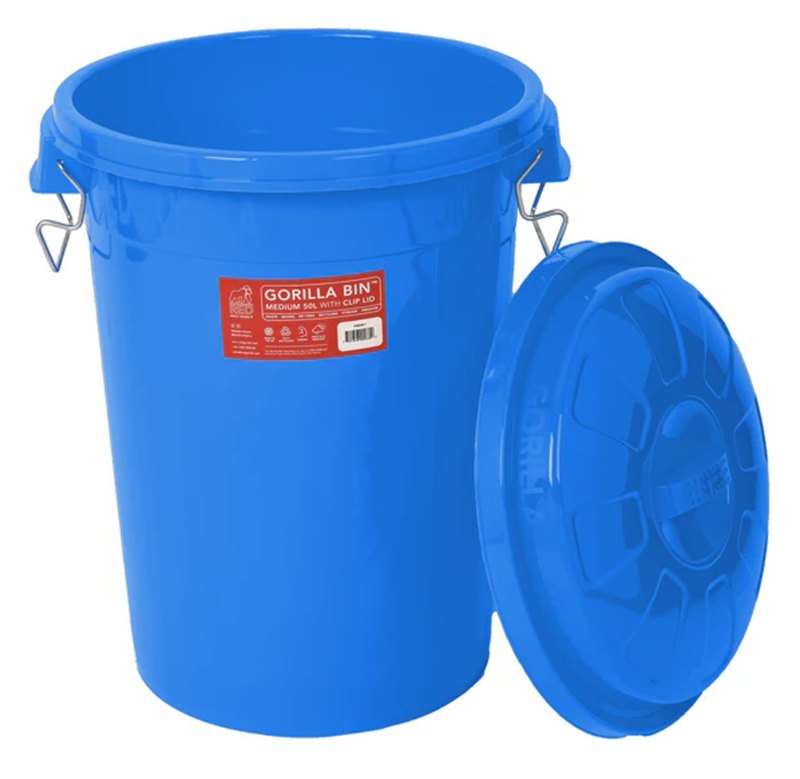 Red Gorilla Bin With Lid Blue  Red Gorilla Bin With Lid Blue