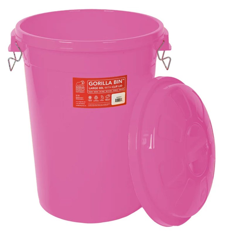 Red Gorilla Bin With Lid Pink  Red Gorilla Bin With Lid Pink