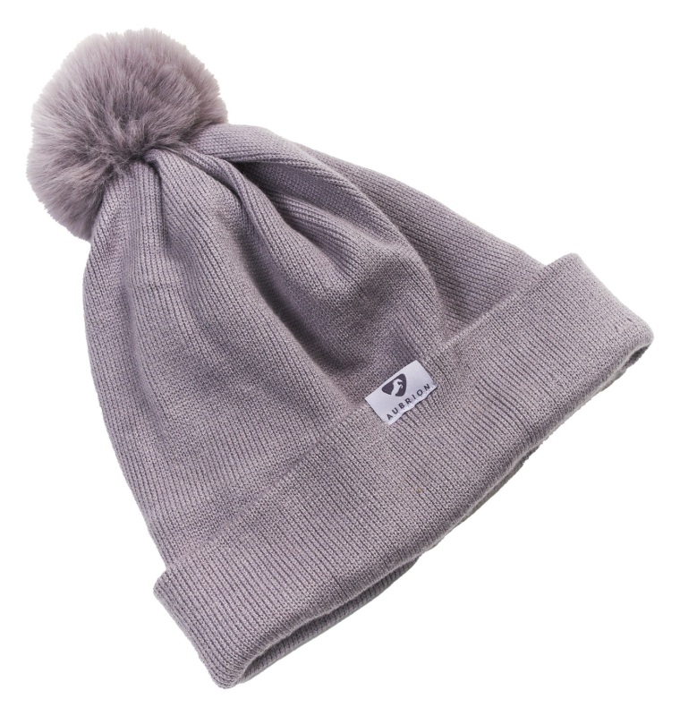 Aubrion Fleece Lined Bobble Hat Mauve Aubrion Fleece Lined Bobble Hat Mauve