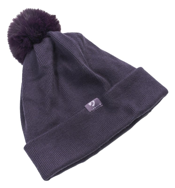 Aubrion Fleece Lined Bobble Hat Purple Aubrion Fleece Lined Bobble Hat Purple