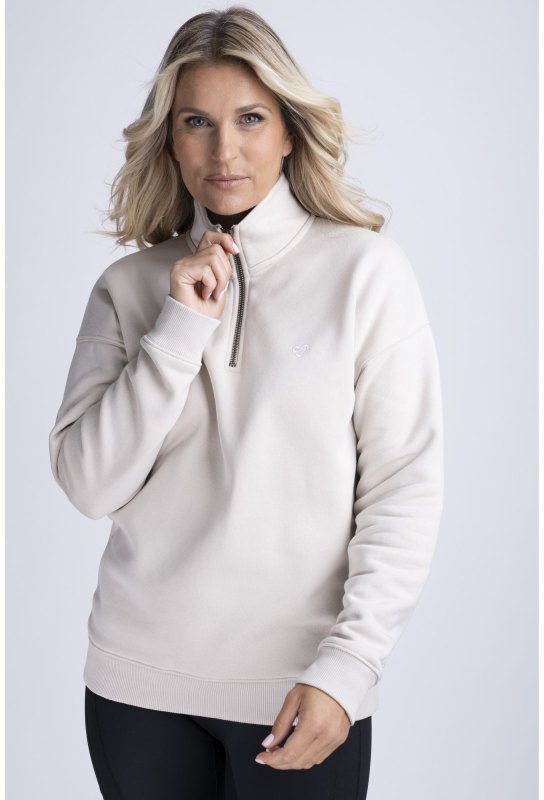 Mochara Half Zip Sweatshirt - Latte Mochara Half Zip Sweatshirt - Latte