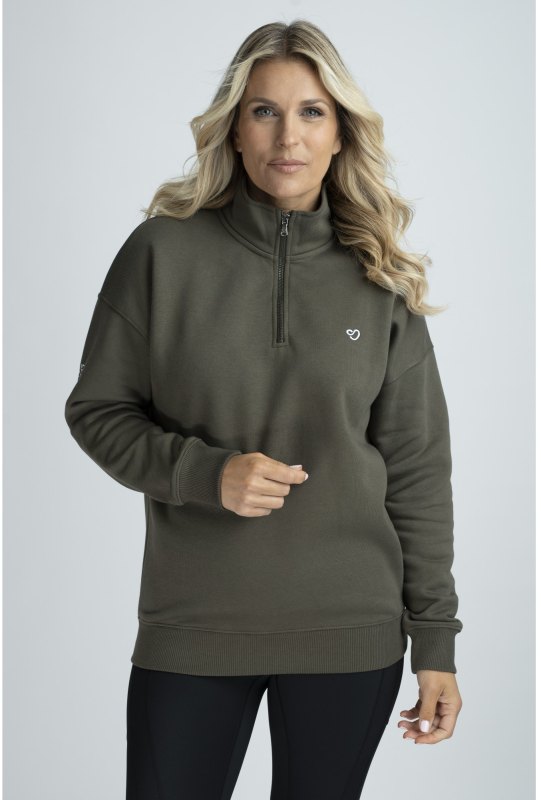 Mochara Half Zip Sweatshirt - Khaki Mochara Half Zip Sweatshirt - Khaki