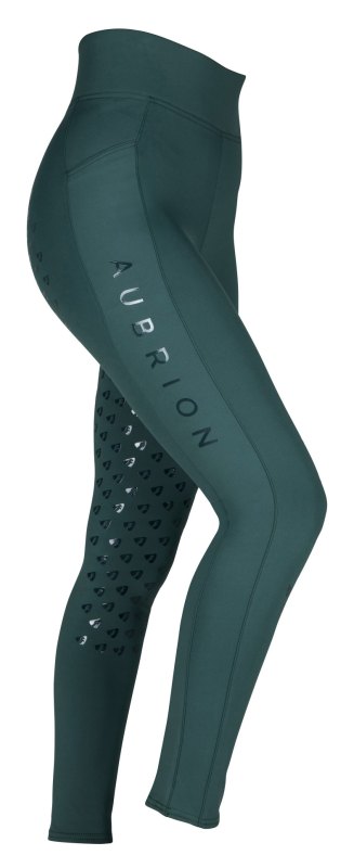 Aubrion Eltar Riding Tights - Young Rider Green Aubrion Eltar Riding Tights - Young Rider Green