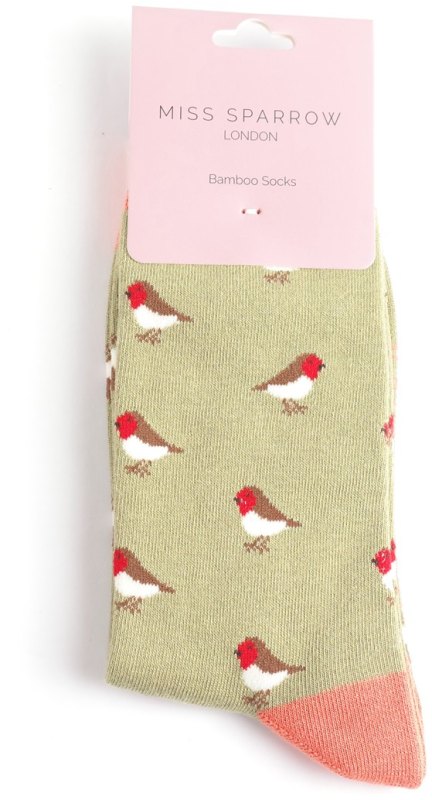 Miss Sparrow Little Robins Socks Olive Miss Sparrow Little Robins Socks Olive