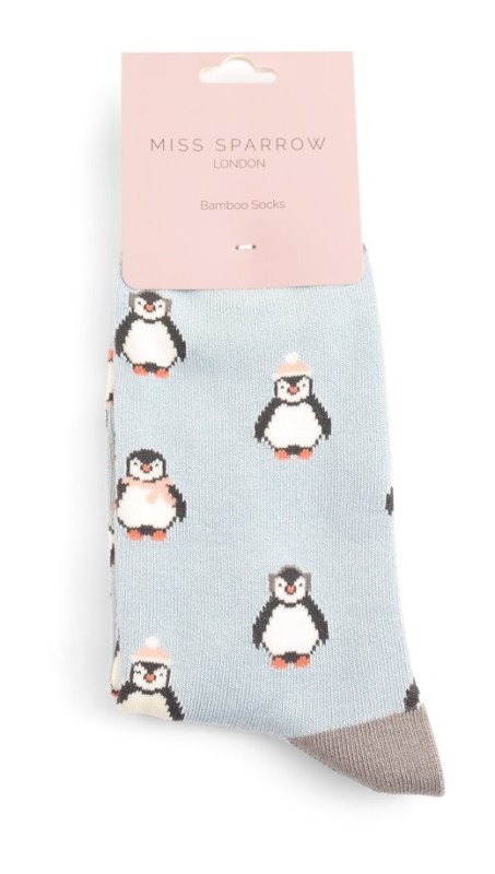 Miss Sparrow Baby Penquins Socks Powder Blue Miss Sparrow Baby Penquins Socks Powder Blue