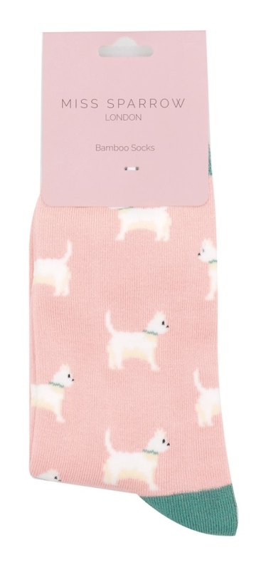 Miss Sparrow Cute Scottie Dogs Socks Dusky Pink Miss Sparrow Cute Scottie Dogs Socks Dusky Pink