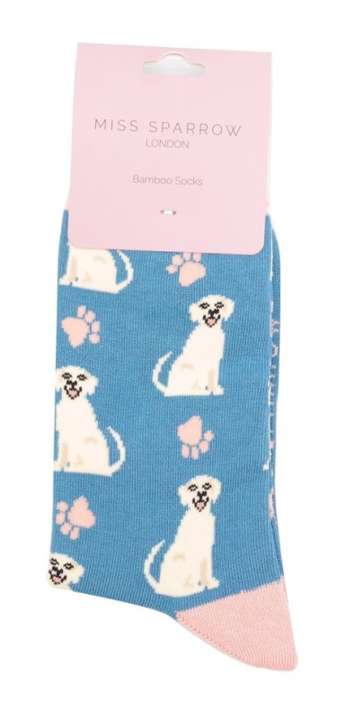 Miss Sparrow Happy Labradors Socks Blue Miss Sparrow Happy Labradors Socks Blue