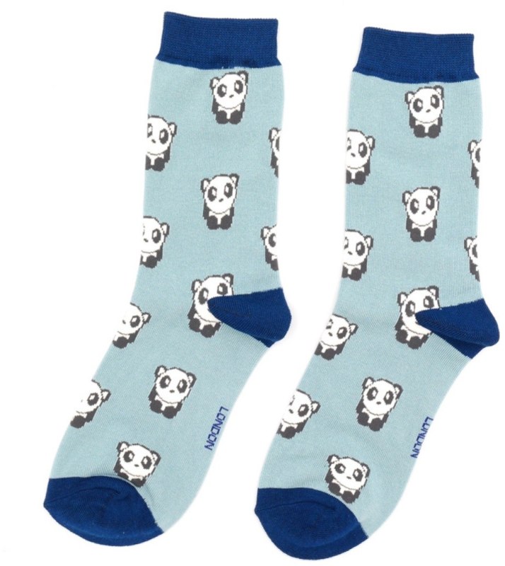 Miss Sparrow Pandas Socks Duck Egg Miss Sparrow Pandas Socks Duck Egg