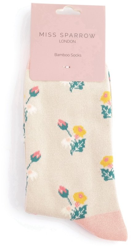Miss Sparrow Mini Floral Socks Silver Miss Sparrow Mini Floral Socks Silver