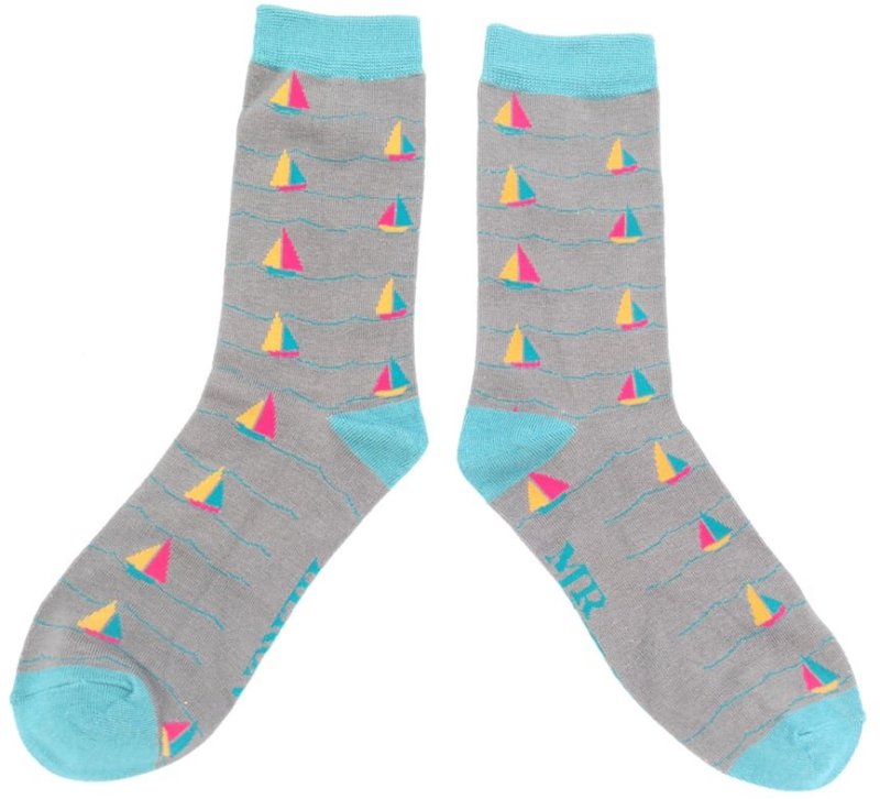 Mr Heron Sailing Boats Socks Grey  Mr Heron Sailing Boats Socks Grey