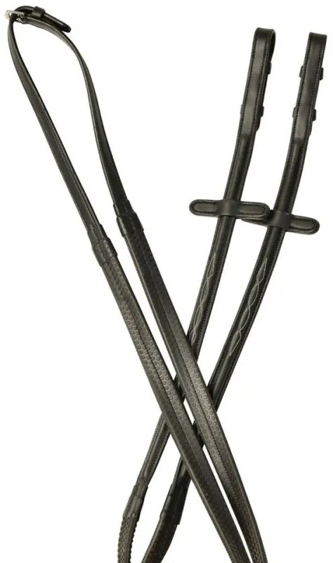 Collegiate Comfitec Opulux Fancy Raised Rubber Reins Black 54 Collegiate Comfitec Opulux Fancy Raised Rubber Reins Black 54