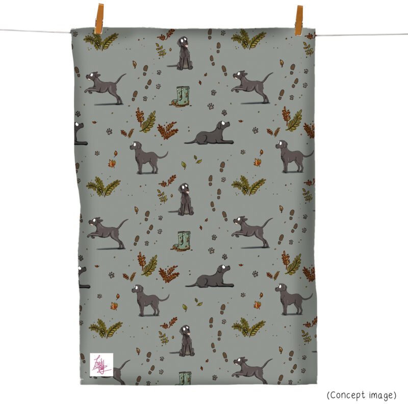 Emily Cole Labrador Pattern Tea Towel Emily Cole Labrador Pattern Tea Towel