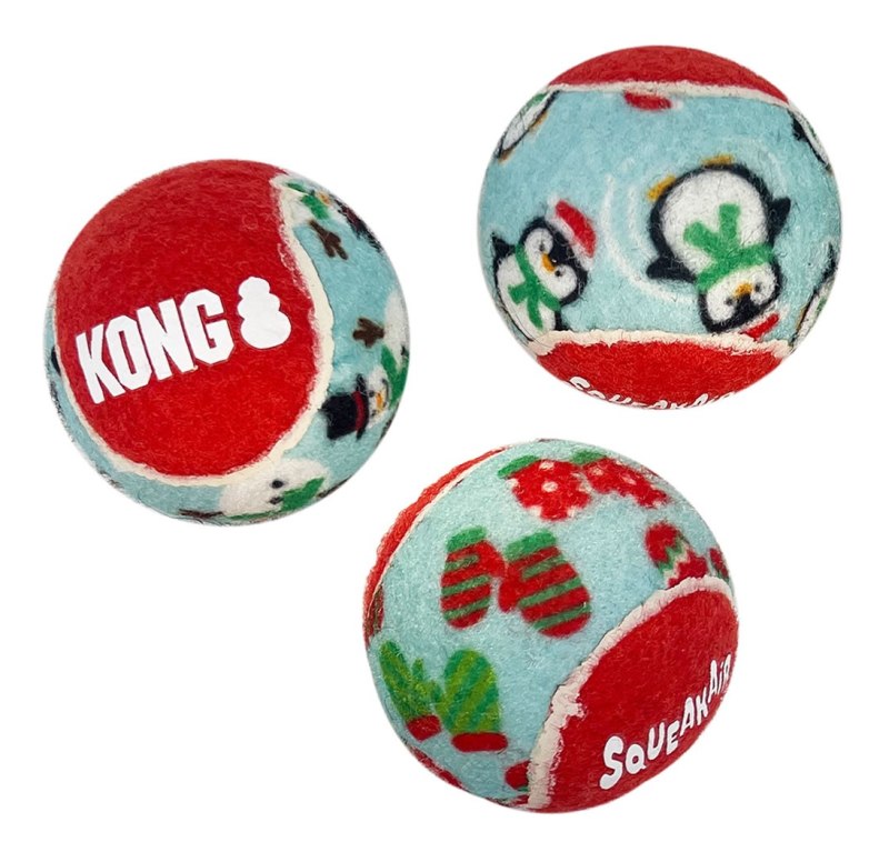 KONG Holiday Squeakair Balls 6 Pack KONG Holiday Squeakair Balls 6 Pack