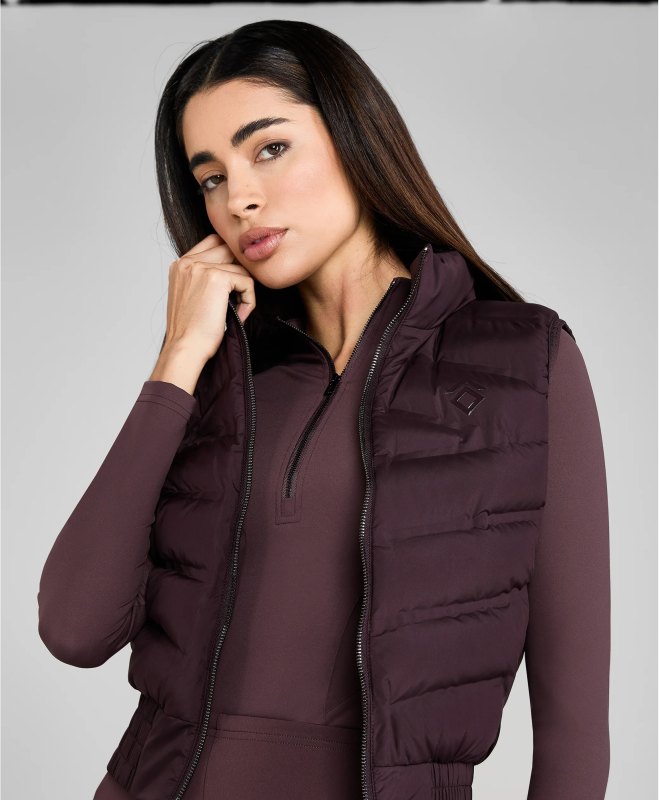 Aztec Diamond Ladies Lightweight Gilet Deep Mauve Aztec Diamond Ladies Lightweight Gilet Deep Mauve