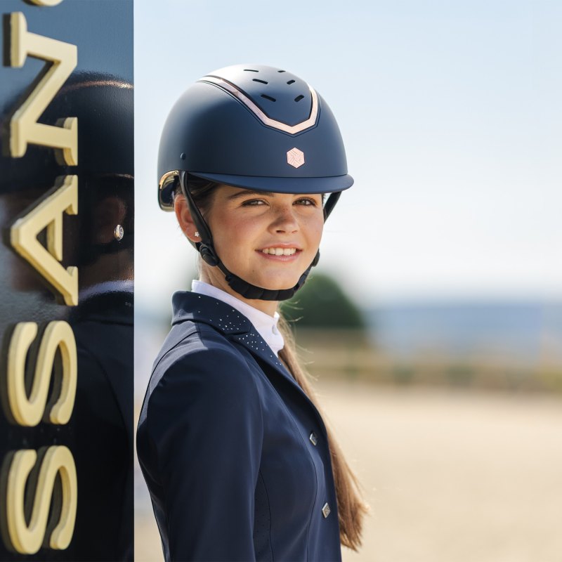 Charles Owen Kylo Riding Hat Navy Matte/Rose Gold Charles Owen Kylo Riding Hat Navy Matte/Rose Gold