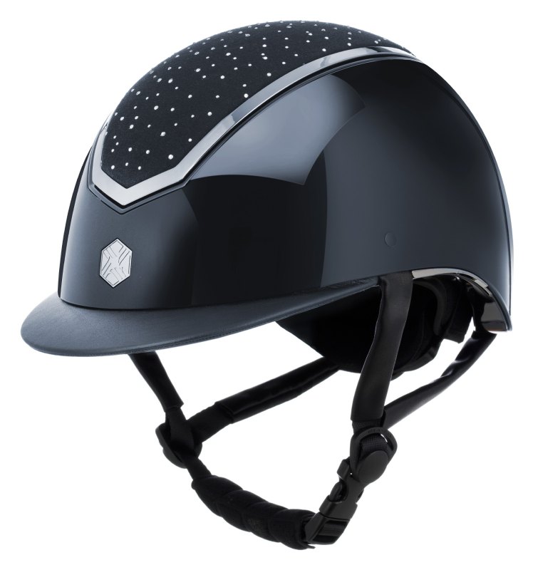 Charles Owen Kylo Riding Hat Navy Gloss/Silver Crystal Charles Owen Kylo Riding Hat Navy Gloss/Silver Crystal
