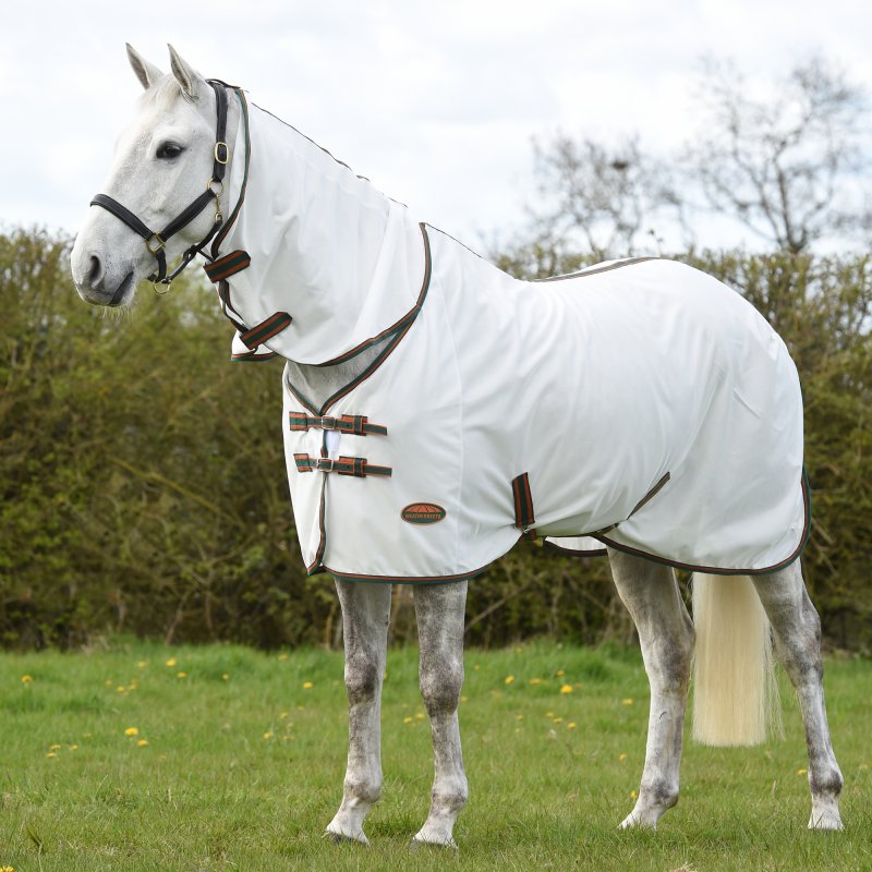 Weatherbeeta Horse Rugs Weatherbeeta Comfitec Tyro Mesh Combo Neck Rug White/Green/Orange
