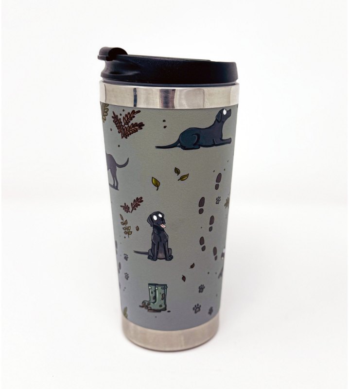 Emily Cole Labrador Pattern Travel Mug Emily Cole Labrador Pattern Travel Mug