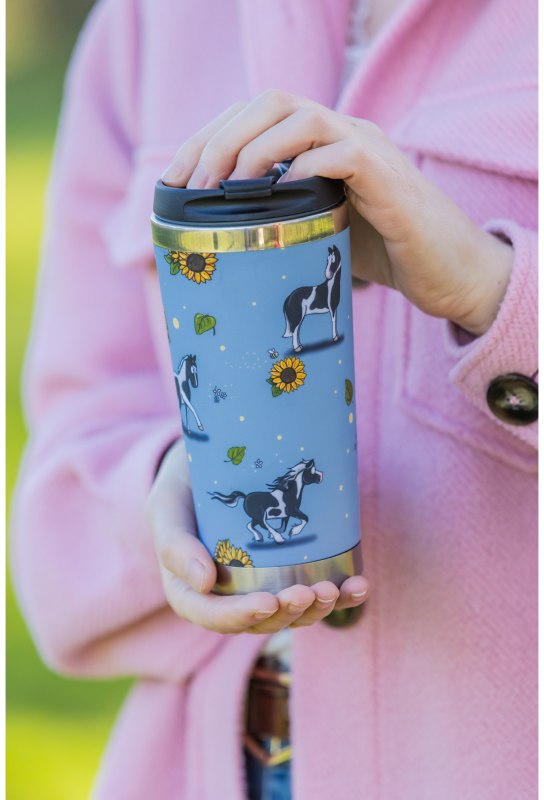 Emily Cole Piebold Pony Travel Mug Emily Cole Piebold Pony Travel Mug