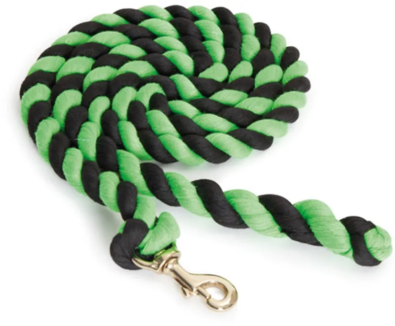 Townfields Lead Ropes Brass Trigger Clips in Green