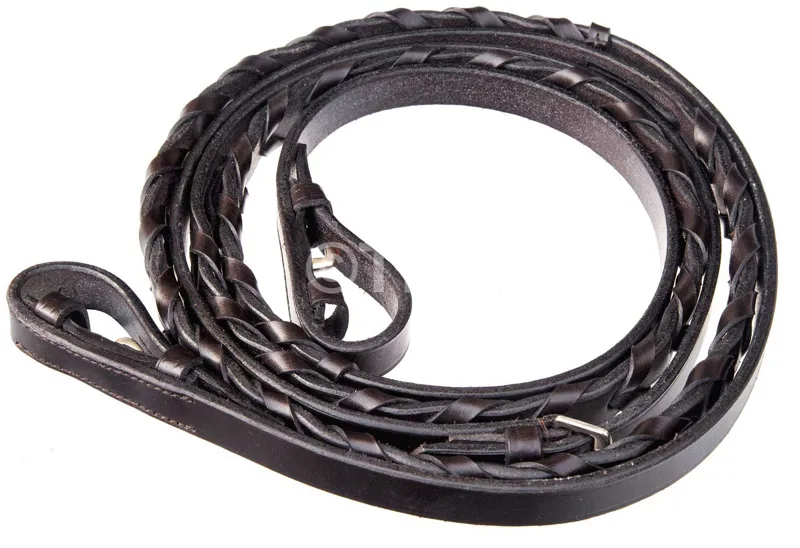 Townfields Leatherwork Laced Leather Reins in Brown