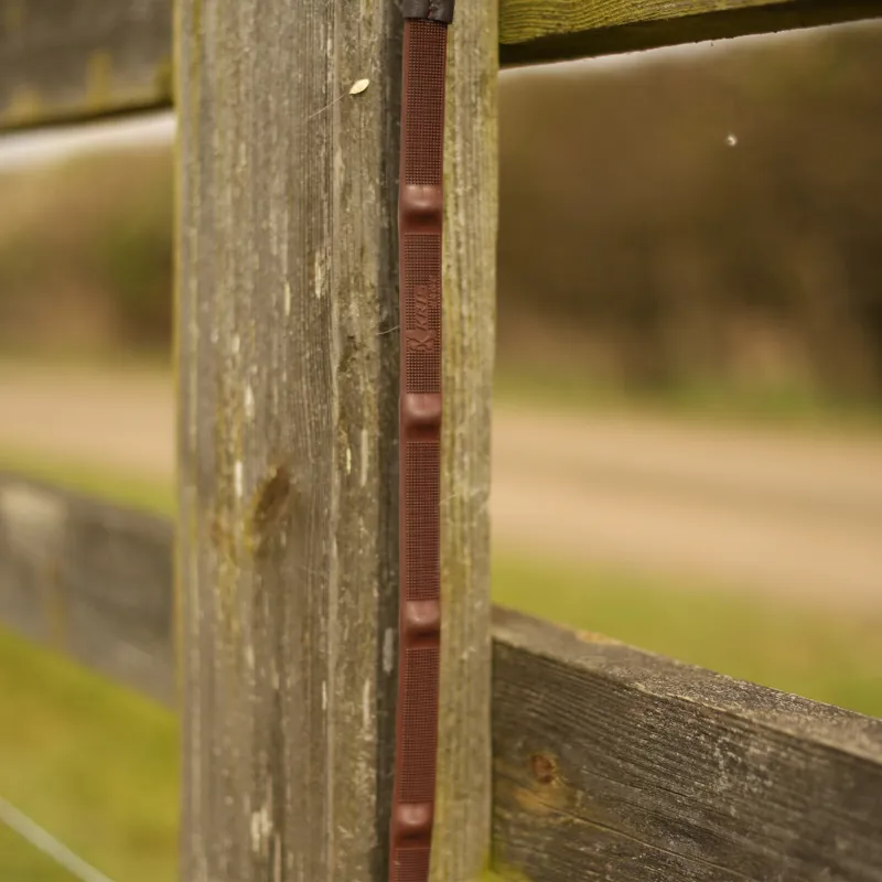 Townfields Shrewley Ultra Grip English Rubber Reins5/8 inchx54 Brown-1