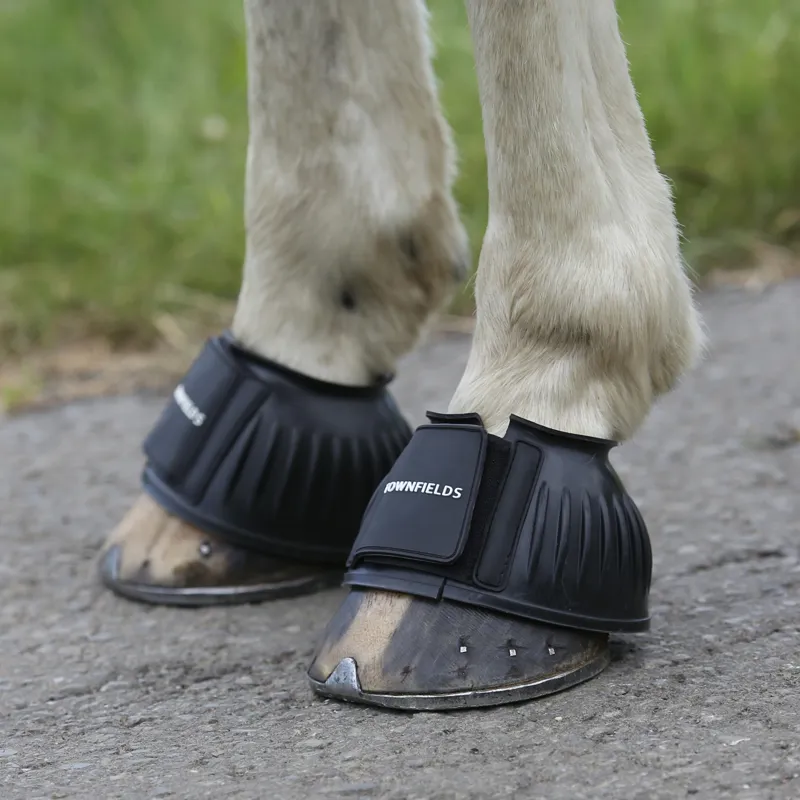 Townfields Velcro Rubber Over Reach Boots in Black