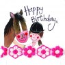 Alex Clark Horse & Rider Birthday Card