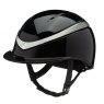 Charles Owen Charles Owen Halo Riding Hat Black Gloss/Platinum