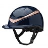 Charles Owen Halo Riding Hat Navy Gloss/Rose Gold 