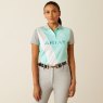 Ariat Riding Apparel Ariat Womens Taryn Short Sleeve Polo Beach Glass/Electric Green