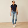 Ariat Riding Apparel Ariat Womens Prix 3.0 Short Sleeve Polo Navy Eclipse