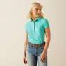 Ariat Womens Prix 3.0 Short Sleeve Polo Pool Blue