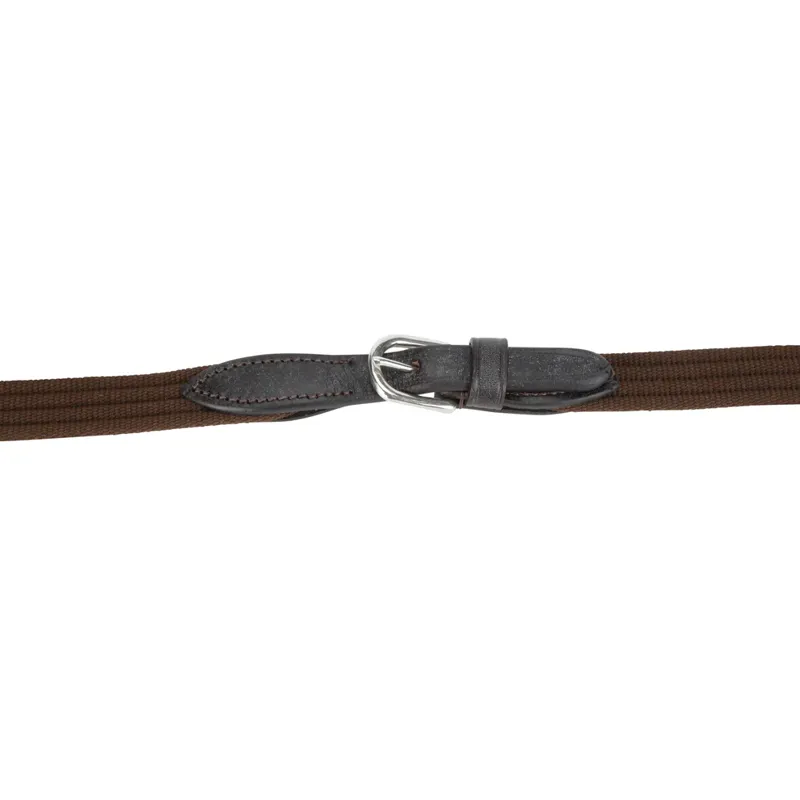 Velociti Gara Cotton Web Draw/Running Reins 288cm x 7/8 in Brown-2
