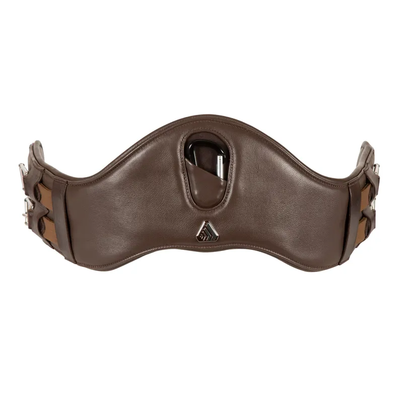 Velociti Lusso Dressage Girth with Elastic in Havana Brown