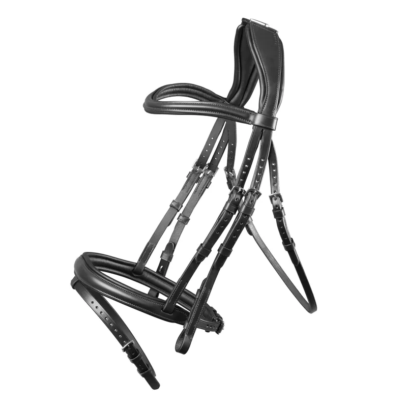 Velociti Lusso Padded Raised Flash Bridle in Black
