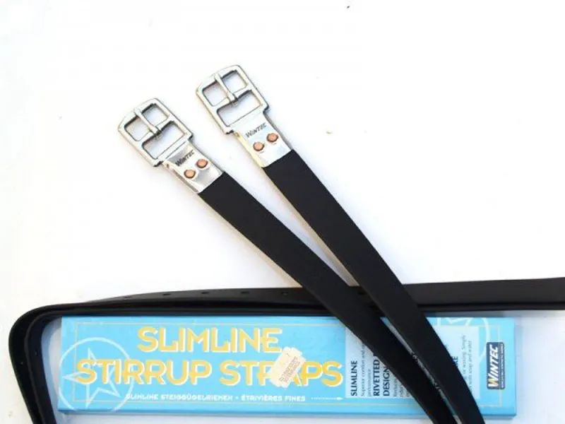 Wintec Slimline Stirrup Leathers in Black-1