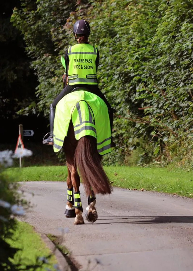 Woof Wear Hi Vis Riding Vest Adult in Fluorescent Yellow-4