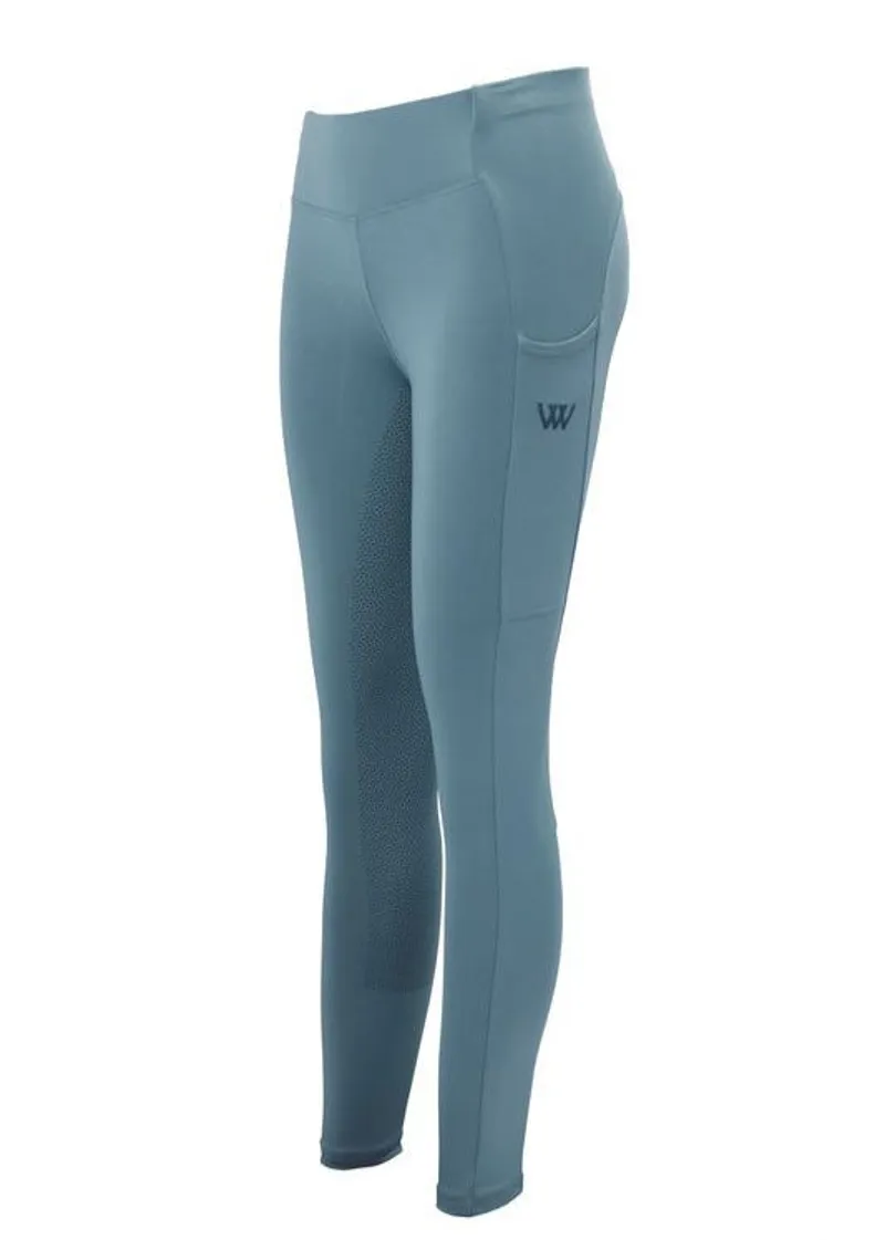 Woof Wear Young Rider Pro Tights in Mineral Blue-1