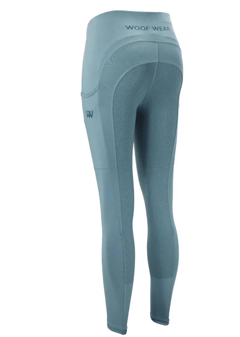 Woof Wear Young Rider Pro Tights in Mineral Blue-2