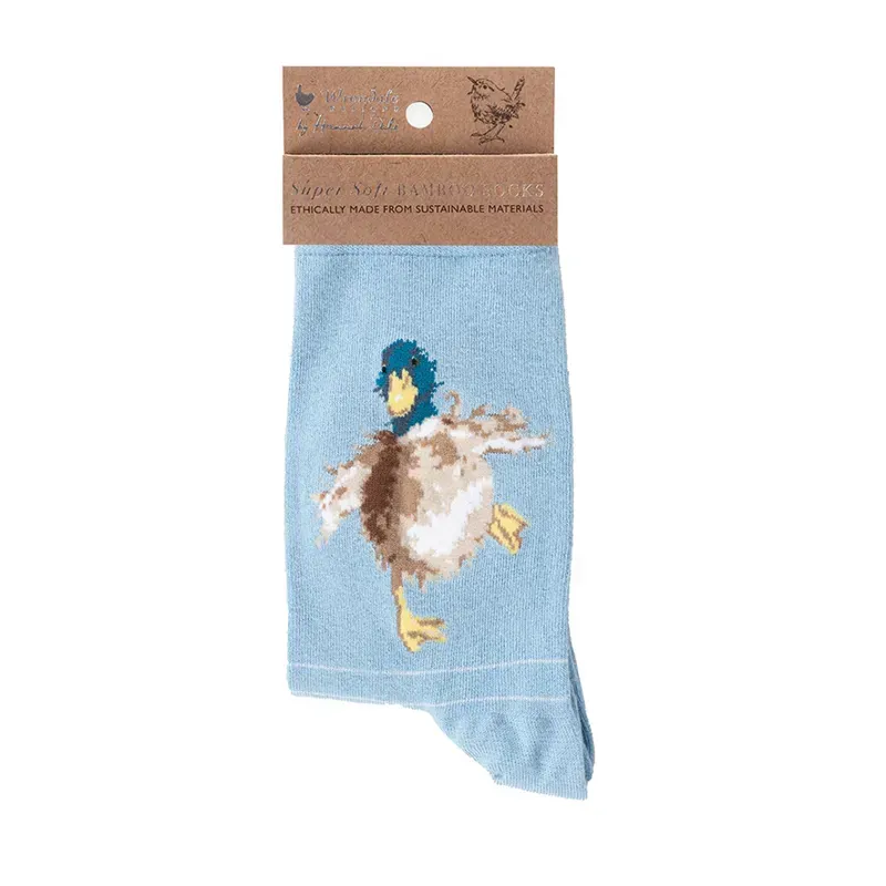 Wrendale Designs A Waddle and a Quack Women's Socks in Blue
