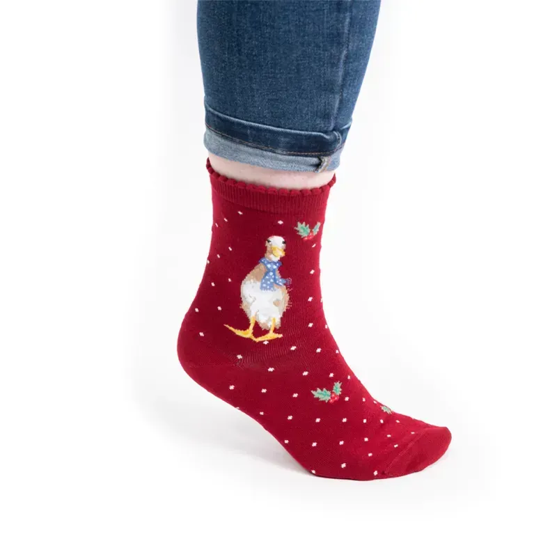 Wrendale Designs Christmas Scarves Women's Socks-1