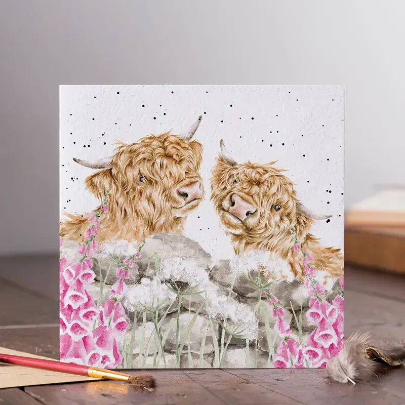 Wrendale Designs Just For Moo Greetings Card in White-1