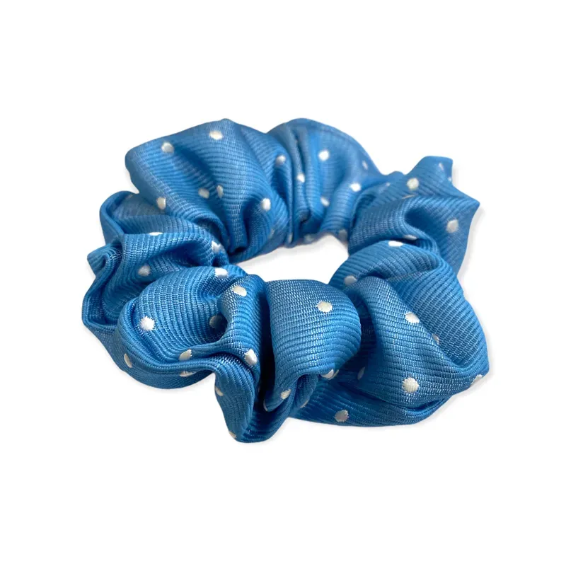 Equetech Polka Dot Hair Scrunchie in Blue