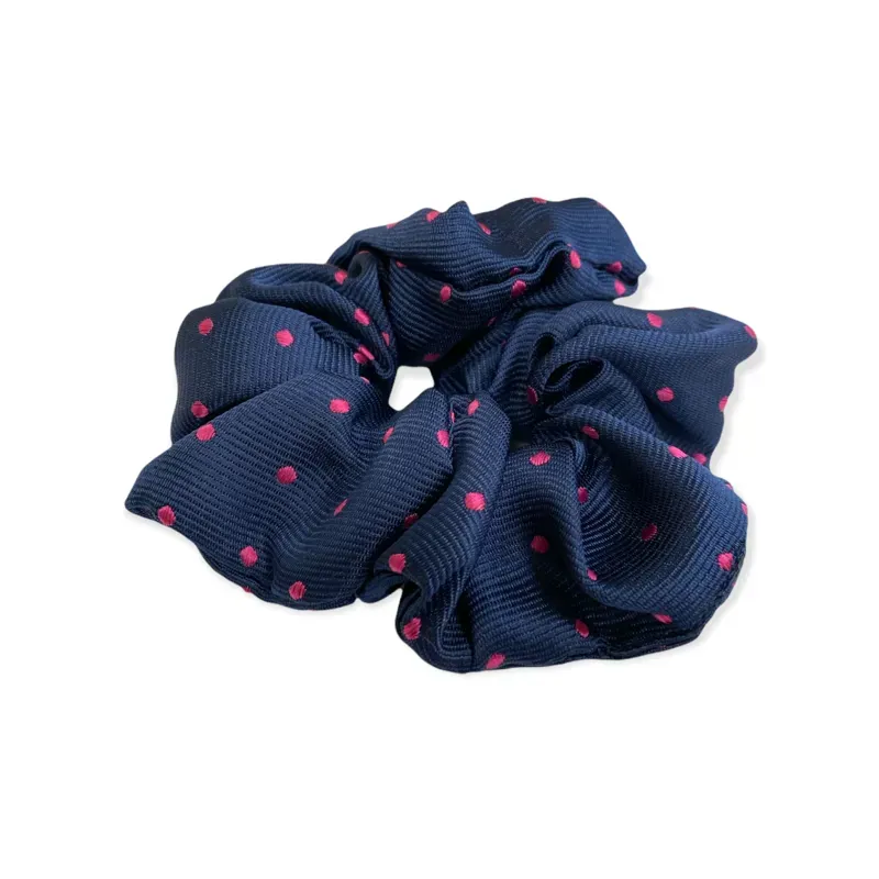 Equetech Polka Dot Hair Scrunchie in Blue